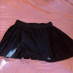 ALO Yoga Black Pleated Skater Skirt